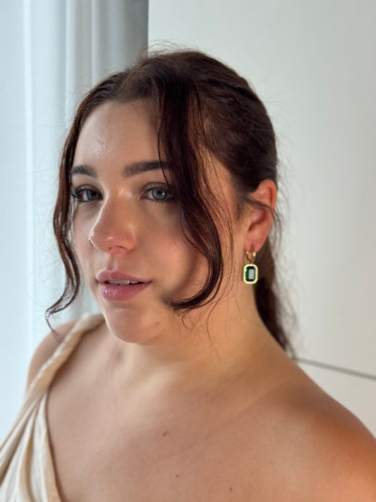 Emerald Green Crystal Drop Earrings