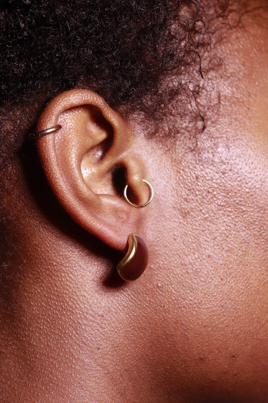 Brown Chocolate Tortoiseshell Stud Earrings