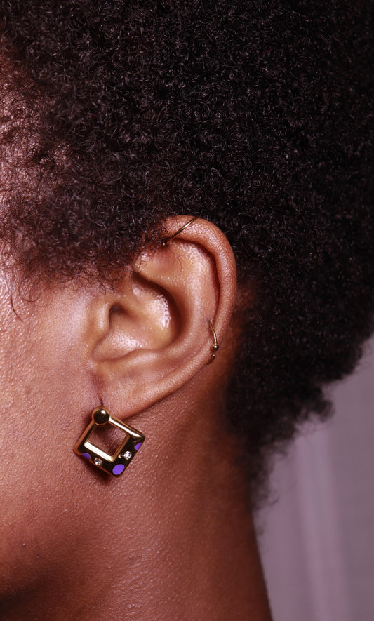 Geometric Square Stud Earrings