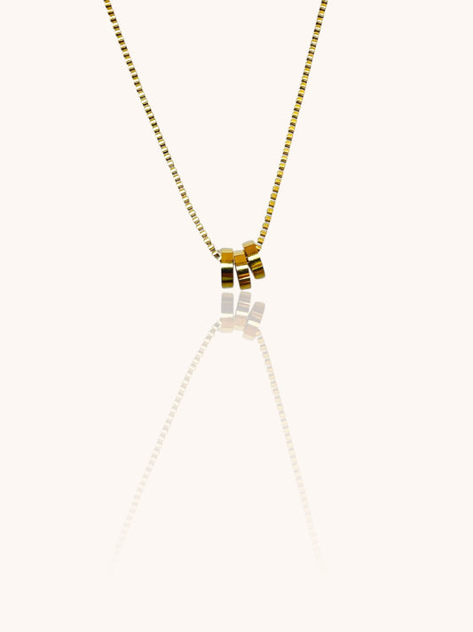 Obsidian Tag Double Stack Chain Necklace