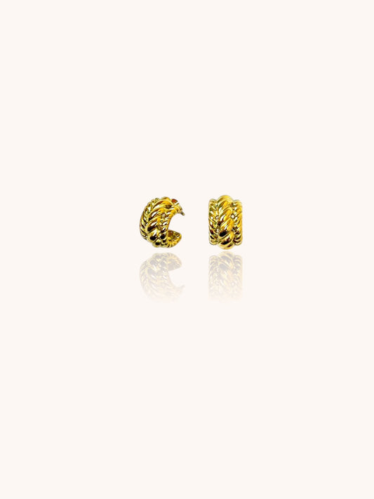 Braided SemiCircular Mini Hoop Earrings