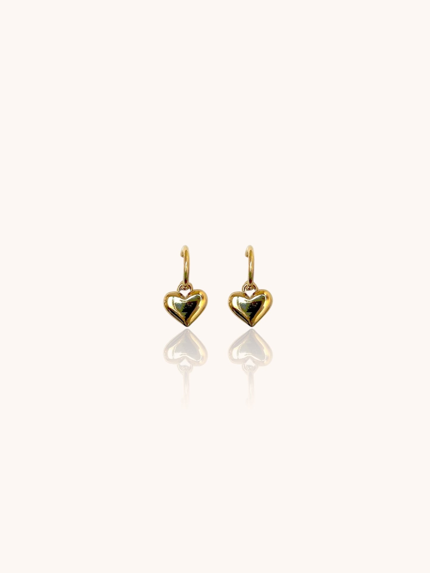 Dangling Heart Hoop Charm Earrings
