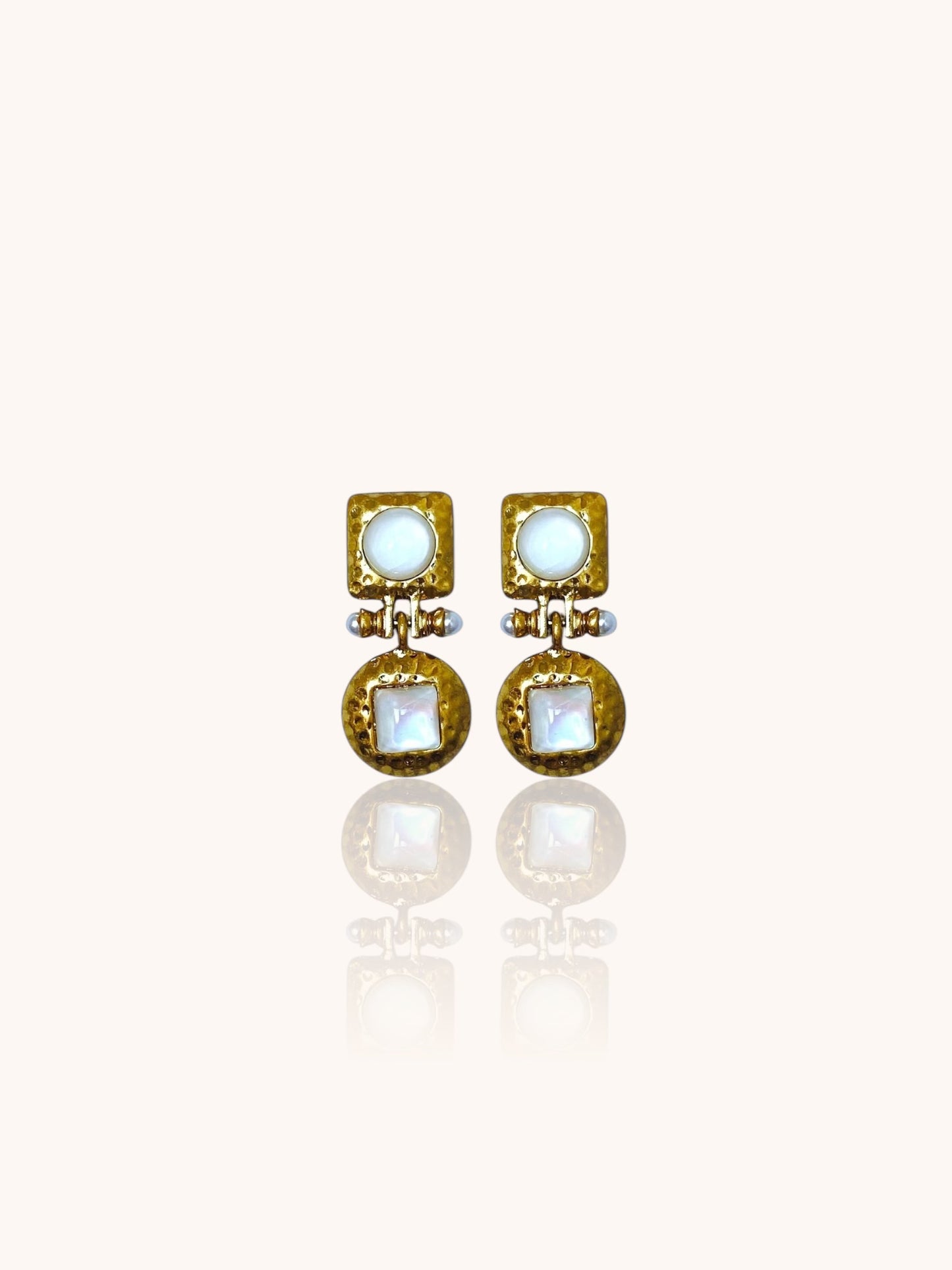 Ivory Pearl Mosaic Earrings