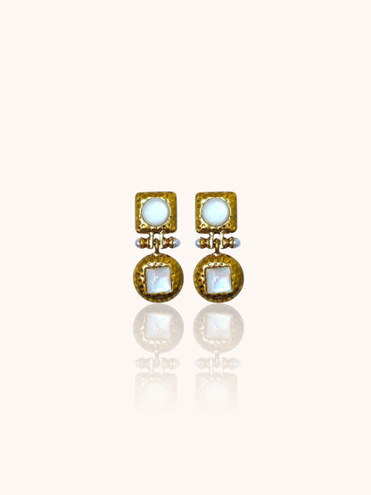 Ivory Pearl Mosaic Earrings