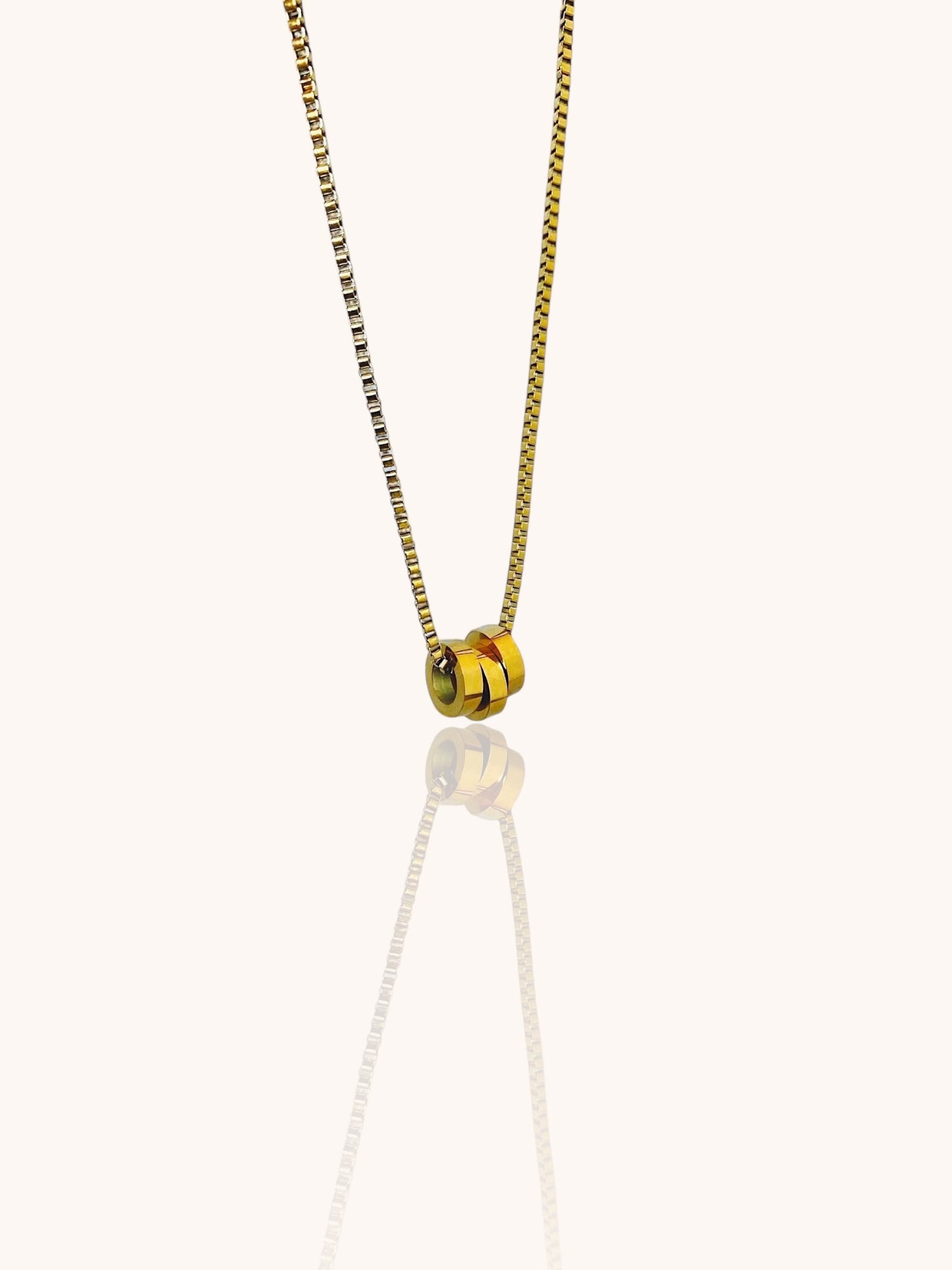 Obsidian Tag Double Stack Chain Necklace