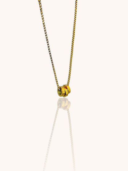 Obsidian Tag Double Stack Chain Necklace