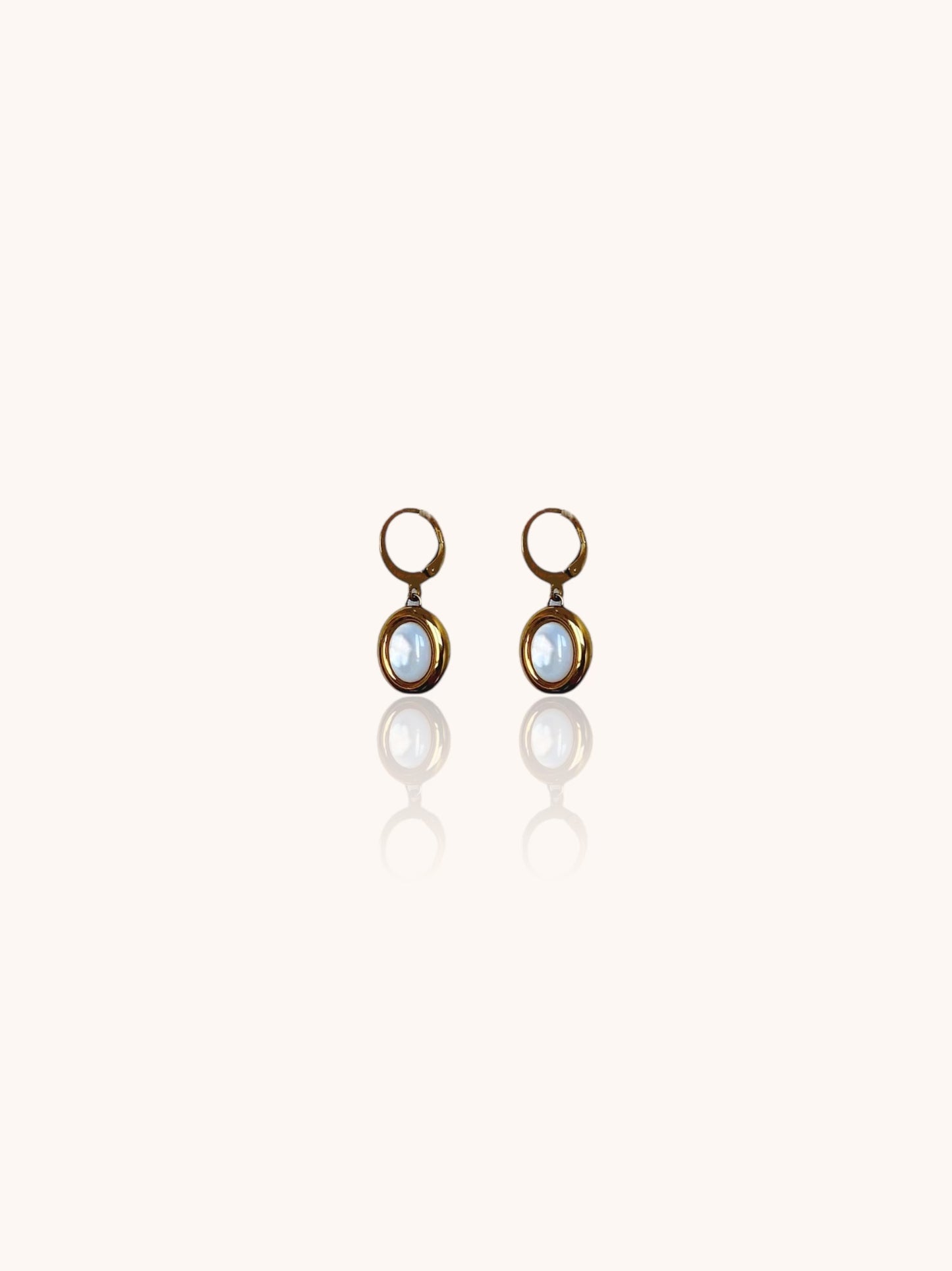 Pearl Drop Hoop Earrings