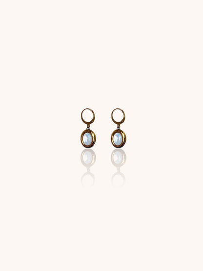 Pearl Drop Hoop Earrings