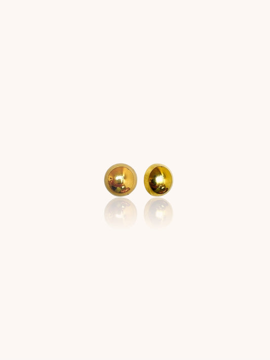 Sleek Gold Dome Stud Earrings